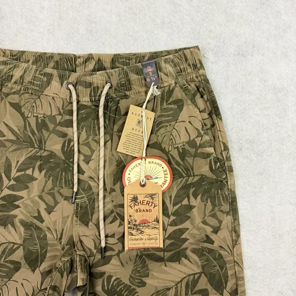 Faherty Shorts Mens Small Jungle Tropical Drawstring Pull On 6.5